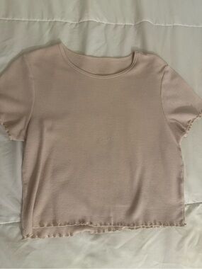 American Eagle Outfitters Light PinkCropped Tee